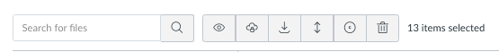 Files toolbar of options