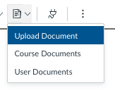 Dropdown with Upload Document selected