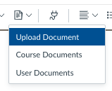 dropdown of three options to add a document
