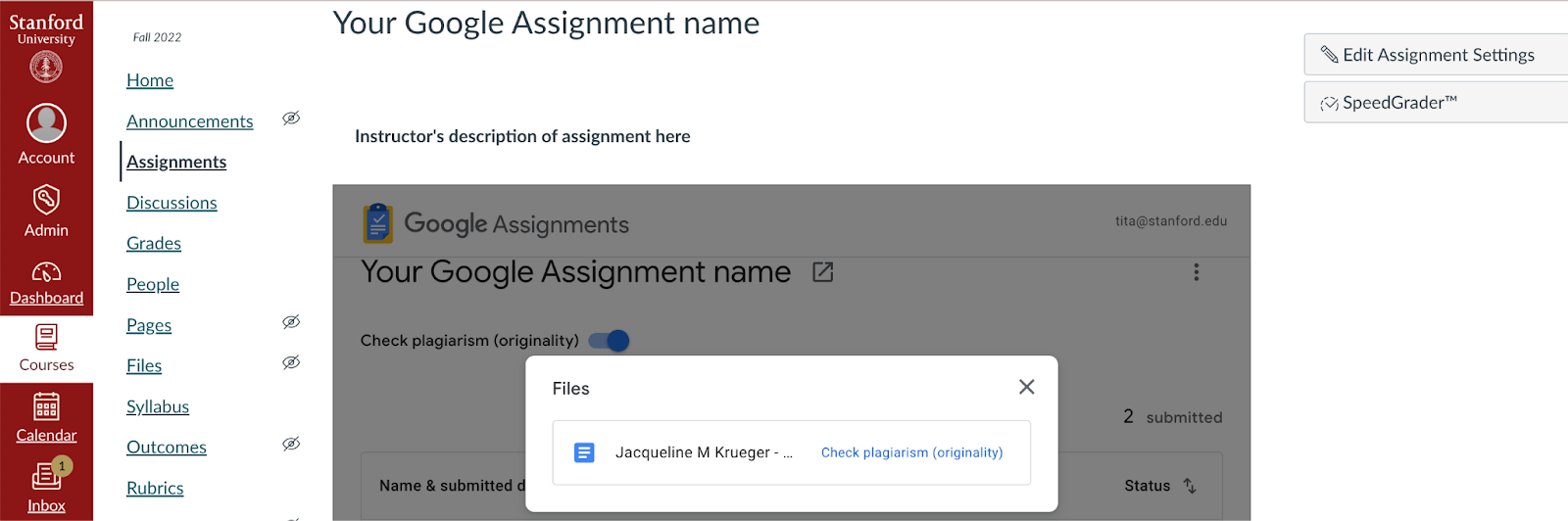 Google Assigments with a Google file