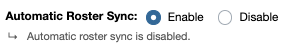 Setting for Automatic Roster Sync with Sync Now circled