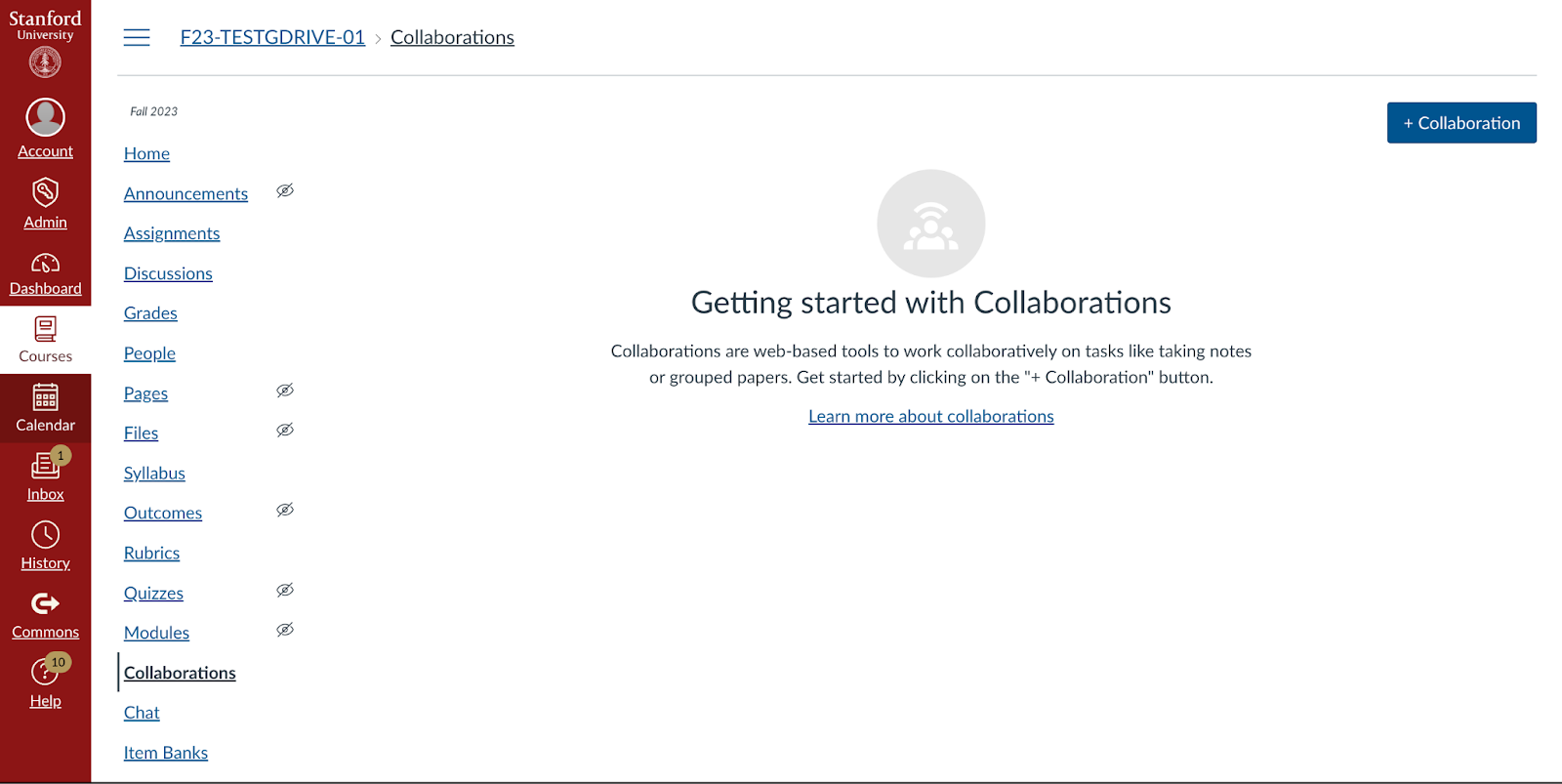 Create a collaboration window with options