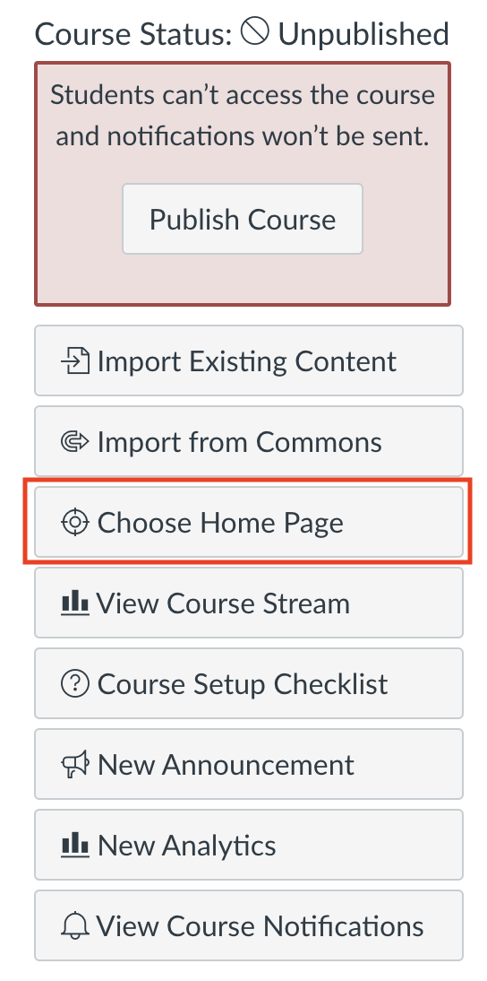 Choose Home Page