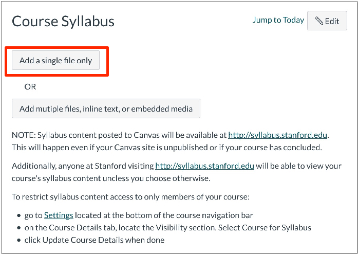 How Do I Add A Syllabus? – Stanford University