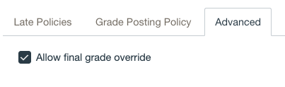 Grade override option in course settings
