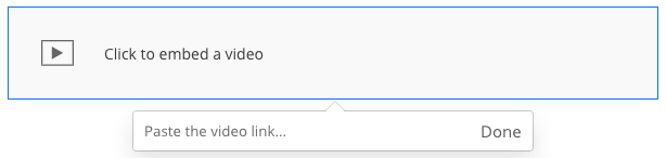 Option to embed a video or paste a video link