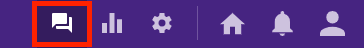 Ed Discussion toolbar with messages circled