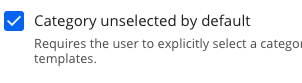 checkbox enabled for Category unselected by default